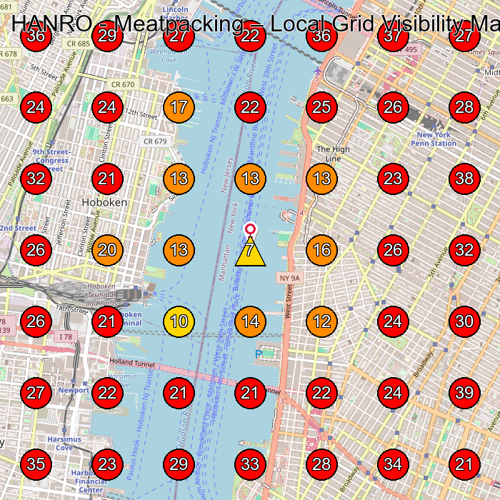 HANRO - Meatpacking GeoGrid visibility map for Lingerie Store in New York